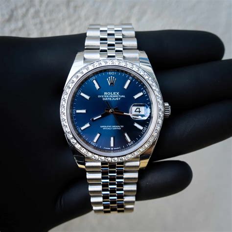 rolex 41 datejust oyster smooth bezel blue index|rolex datejust 41 price.